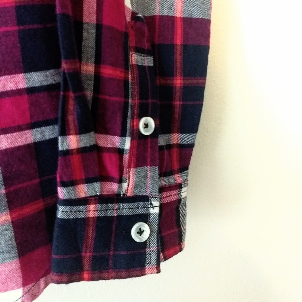 5/$30 NWT Croft & Barrow Pink/Purple Soft Lightweight Flannel Shirt Gorpcore - Picture 4 of 7